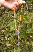 Load image into Gallery viewer, Yellow Jade Crystal Medugorje Peace Chaplet