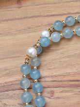 Load image into Gallery viewer, Aquamarine and Pearl Rosary