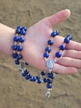 Load image into Gallery viewer, Lapis Lazuli Seven Sorrows of Mary Rosary
