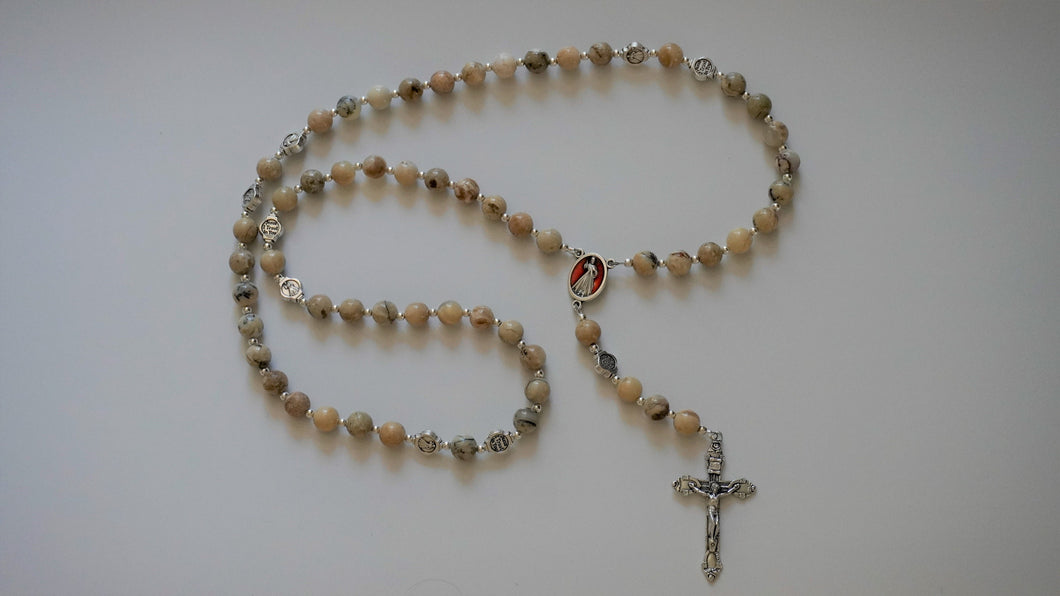 Divine Mercy Chaplet - Stone and Silver