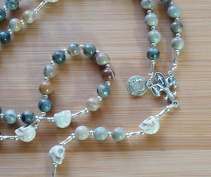 Momento Mori Rosary - Stone and Silver