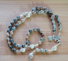 Load image into Gallery viewer, Momento Mori Rosary - Stone and Silver
