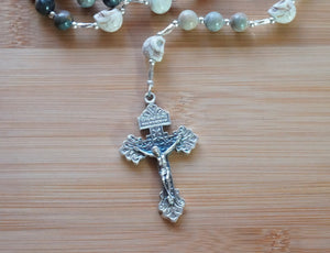 Momento Mori Rosary - Stone and Silver