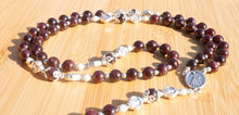Load image into Gallery viewer, Red Garnet and Sterling Silver Divine Mercy Chaplet
