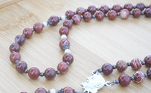 Load image into Gallery viewer, Red Jasper and River Stone Rosary
