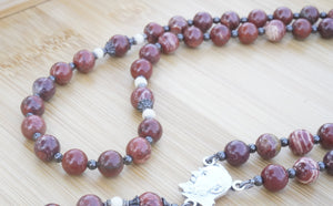 Red Jasper and River Stone Rosary