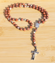 Load image into Gallery viewer, Red Jasper and River Stone Rosary
