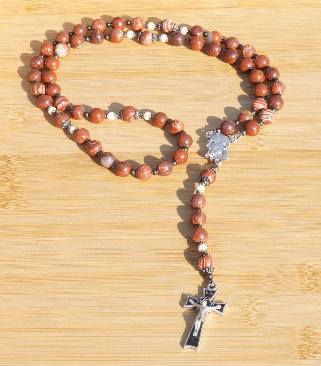 Red Jasper and River Stone Rosary