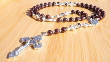 Load image into Gallery viewer, Red Garnet and Sterling Silver Divine Mercy Chaplet
