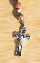 Load image into Gallery viewer, Red Jasper and River Stone Rosary
