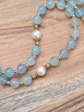 Load image into Gallery viewer, Aquamarine and Pearl Rosary
